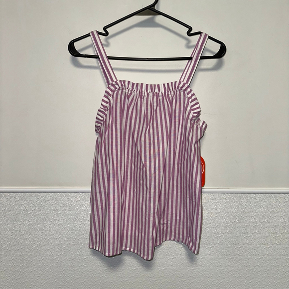 Girls Wonder Nation Purple Lavender White Striped Tank Top XL (14-16) NEW NWT - Picture 2 of 11